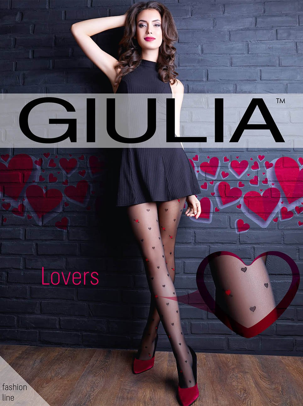 GIULIA LOVERS 20 MODEL 10 szív mintás harisnyanadrág